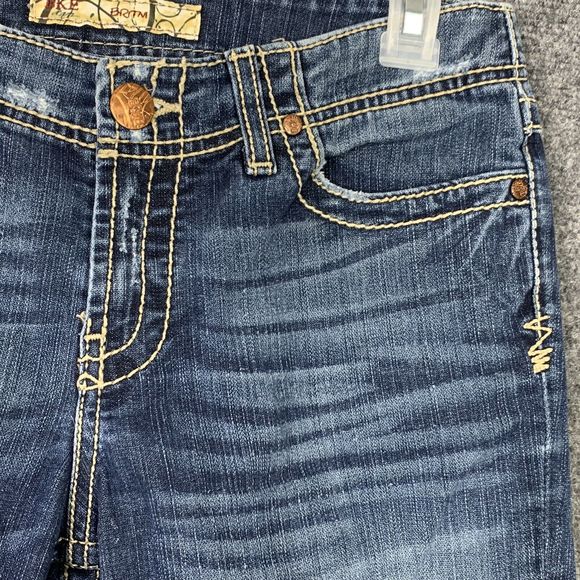 BKE Denim Jeans Women 27 Boot Cut Style BRITM Distressed White Stitching - Picture 7 of 13